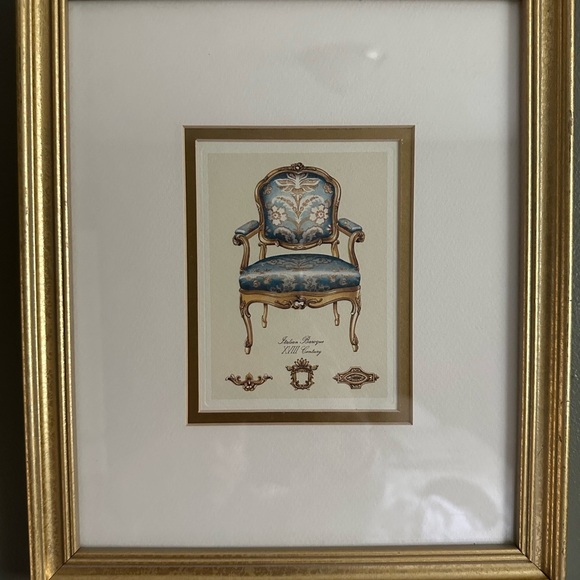 Framed Art Italian baroque Print with Gold Frame - Picture 2 of 2